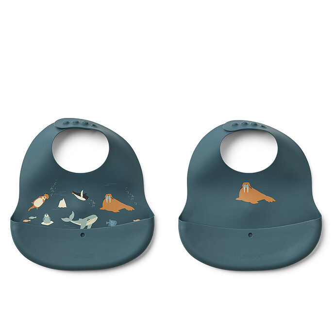 Lot de 2 Bavoirs Ember - Arctic Sea Ocean View Liewood