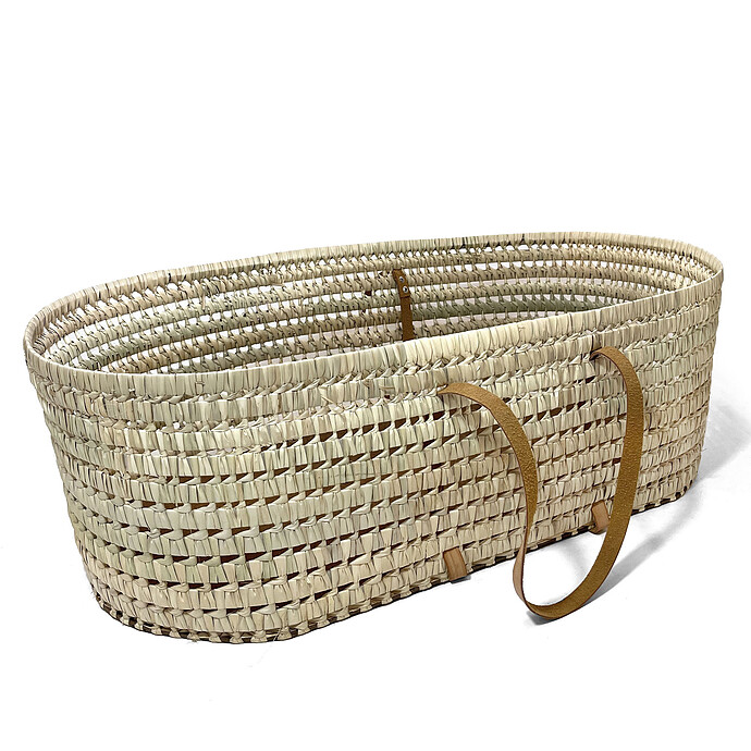 Couffin avec Matelas & Anses Cuir  Babyshower