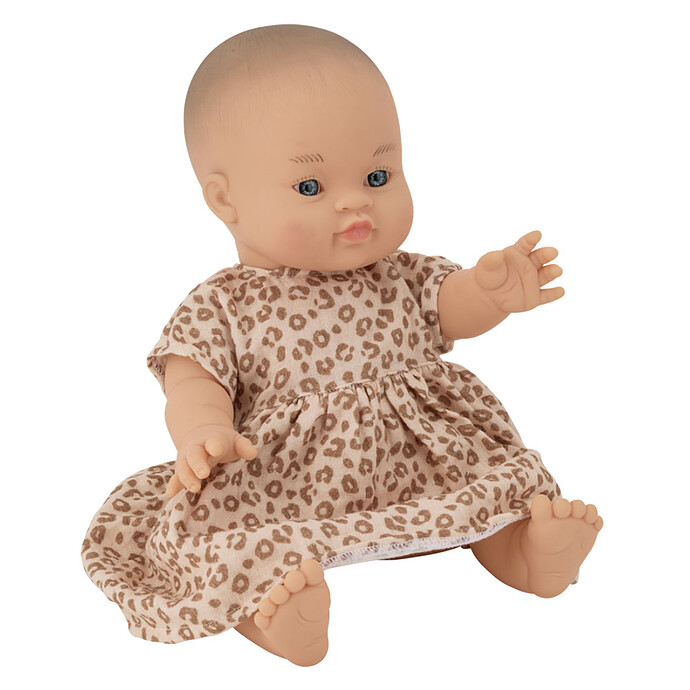 Poupée Petite Fille avec sa Robe - Léopard  Paola Reina