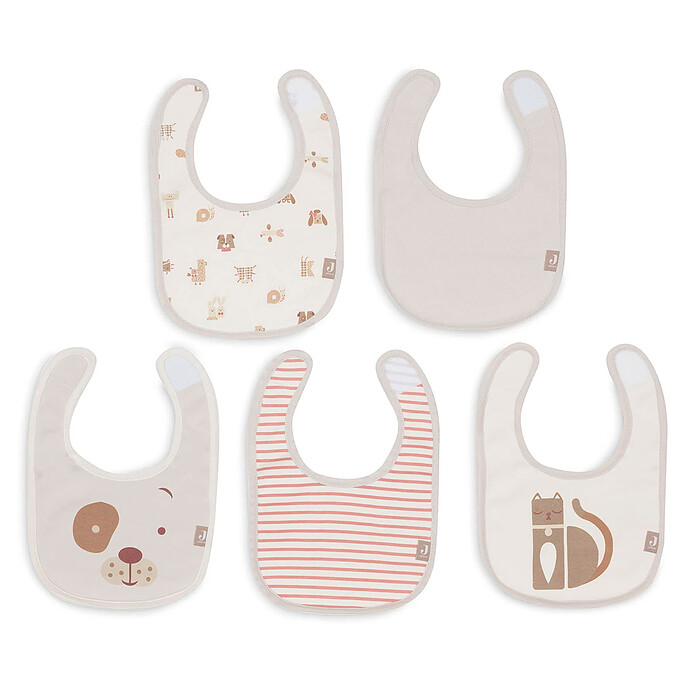 Lot de 5 Bavoirs Imperméables - Animal Friends Jollein