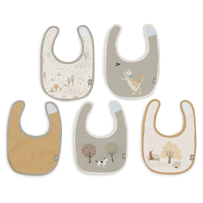 Lot de 5 Bavoirs Imperméables - Tiny Park Jollein