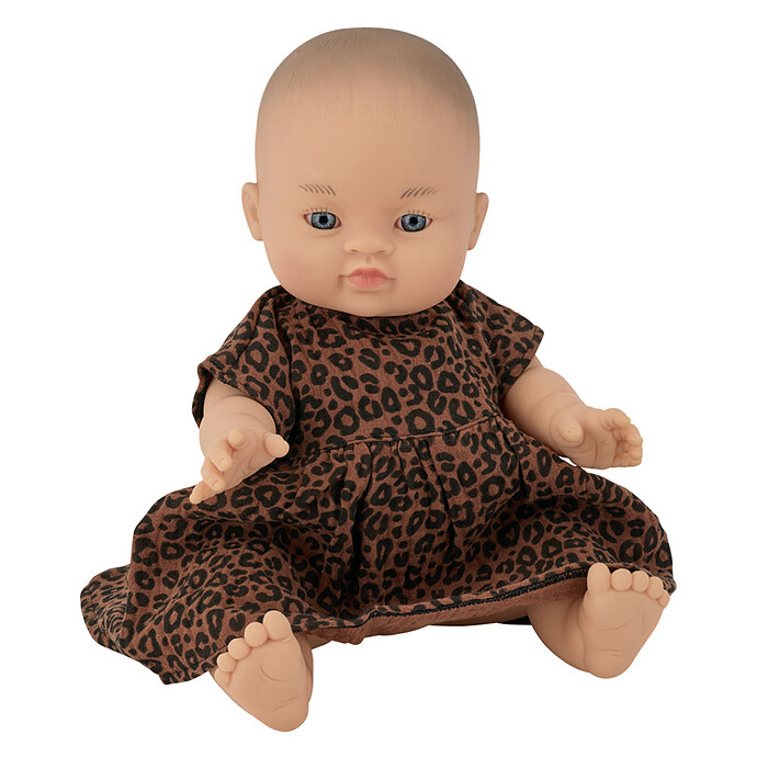 Poupée Petite Fille avec sa Robe - Léopard Marron Paola Reina