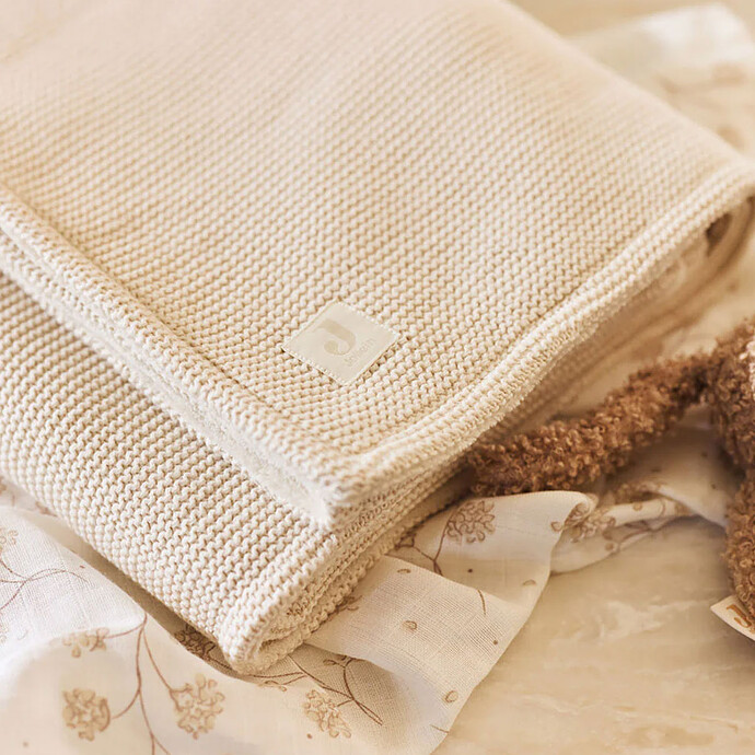 Avis Couverture Lit Bébé Basic Knit - Oatmeal Velvet