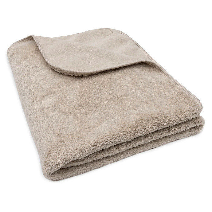 Avis Couverture Lit Bébé Basic Jersey Sherpa - Warm Sand 