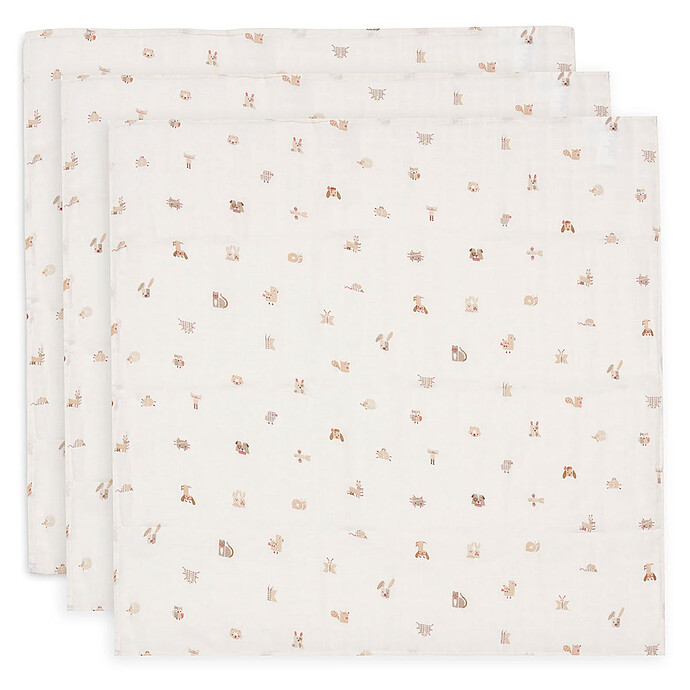 Lot de 3 Langes Gaze de Coton - Animal Friends Jollein