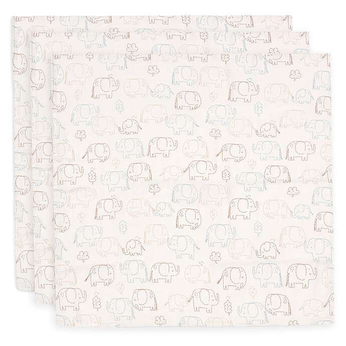 Lot de 3 Langes Gaze de Coton - Elephant Tales Jollein