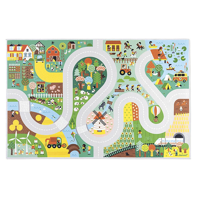 Tapis avec Circuit Campagne - Cross Roads Janod
