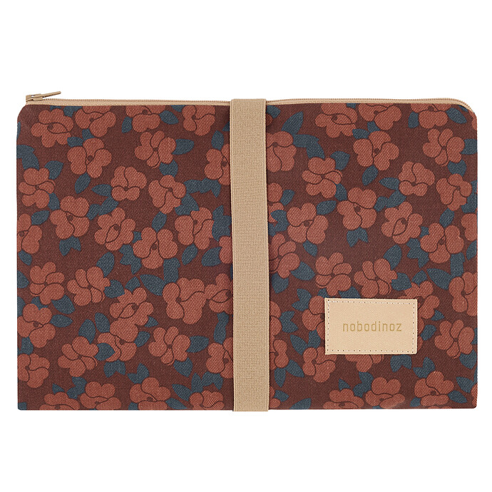 Tapis à Langer Imperméable Hyde Park - Maroon Poppies Nobodinoz