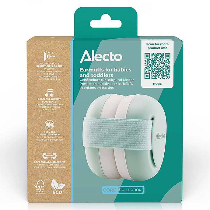 Casque Anti-bruit pour Bébés - Blanc et Vert pas cher