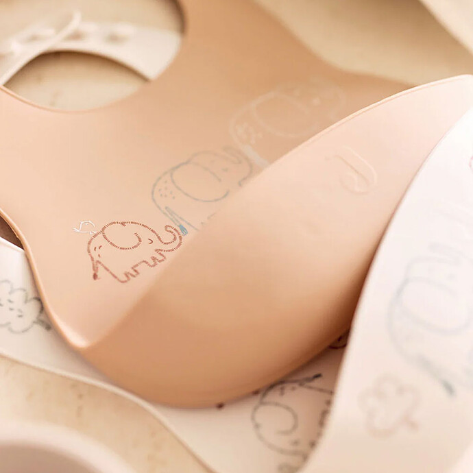 Avis Lot de 2 Bavoirs Silicone - Elephant Tales