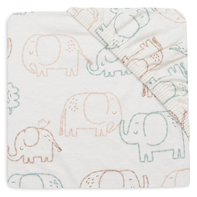 Drap Housse Jersey Elephant Tales - 60 x 120 cm  Jollein