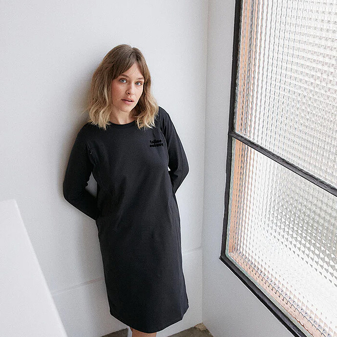 Robe d'Allaitement Manches Longues La P'allaite Noir - L Tajinebanane