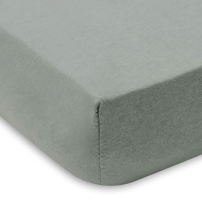 Avis Lot de 2 Draps Housse Jersey Sea Green & Ivory - 60 x 120 cm