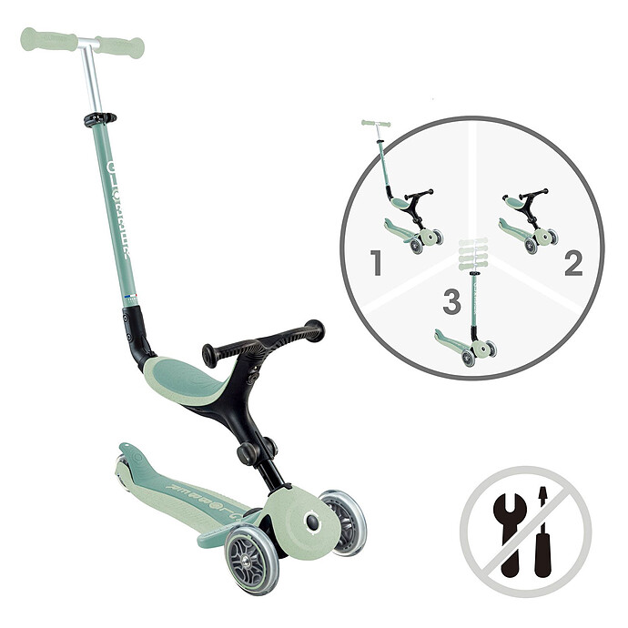 Trottinette Evolutive Go Up Active Eco - Pistache Globber