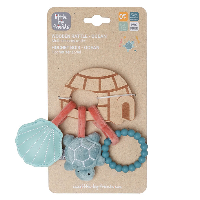 Hochet en Bois - Océan Little Big Friends