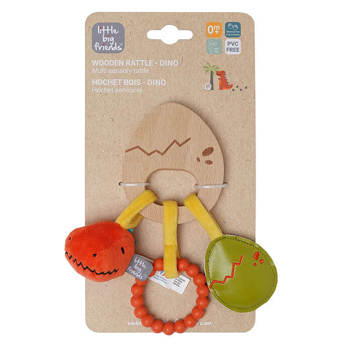 Hochet en Bois - Les Amis Dinos Little Big Friends