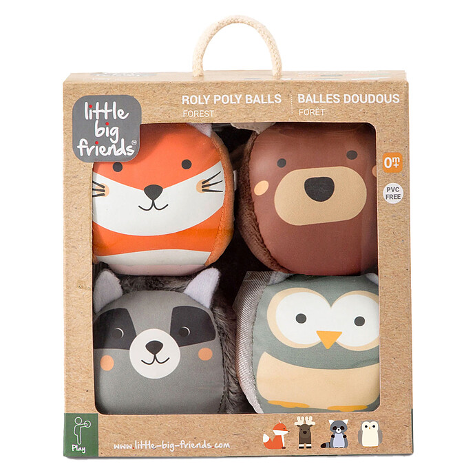 Set de 4 Balles Doudou Les Dooballs - Forêt Little Big Friends