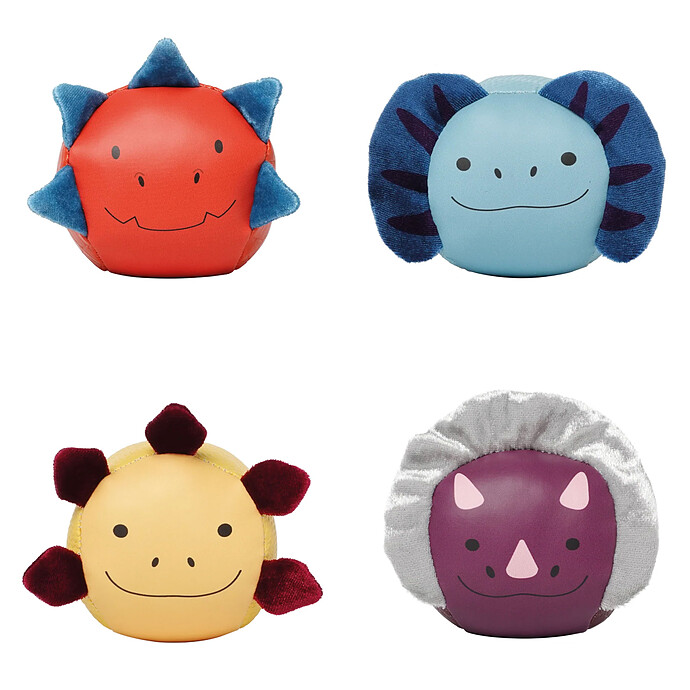 Set de 4 Balles Doudou Les Dooballs - Les Amis Dinos Little Big Friends
