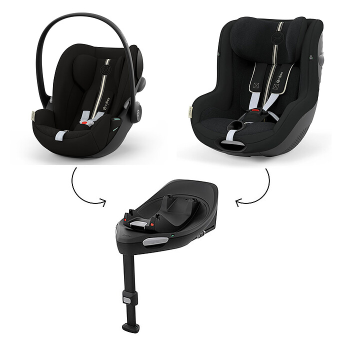 Siège Auto Cloud G Plus i-Size Groupe 0+ - Siège Auto Sirona G Plus i-Size Groupe 0+/1  - Base G - Moon Black Cybex