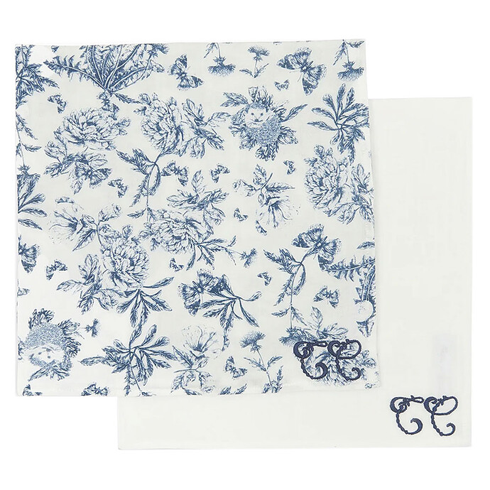 Lot de 2 Langes - Toile de Jouy Bleu Tartine et Chocolat
