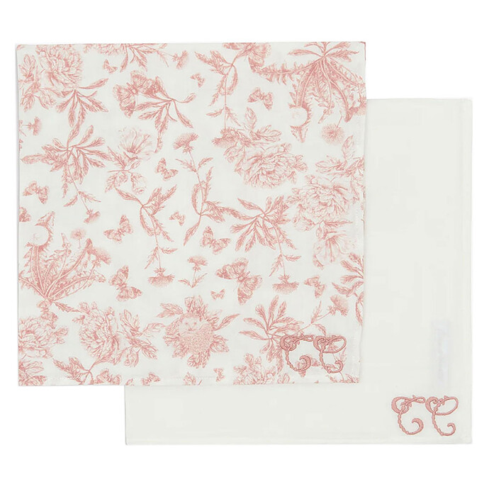 Lot de 2 Langes - Toile de Jouy Rose Tartine et Chocolat