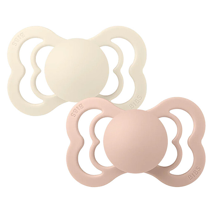 Lot de 2 Sucettes Symétriques Suprême Ivory & Blush - 0/6 Mois Bibs