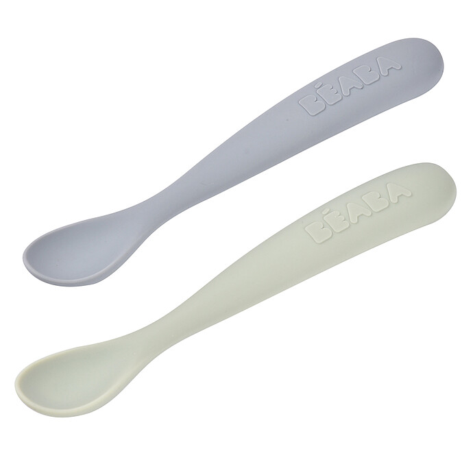 Lot de 2 Cuillères 1er Âge Silicone - Galet BÉABA