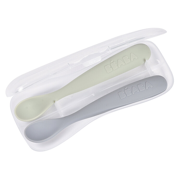 Lot de 2 Cuillères 1er Âge Silicone - Galet BÉABA