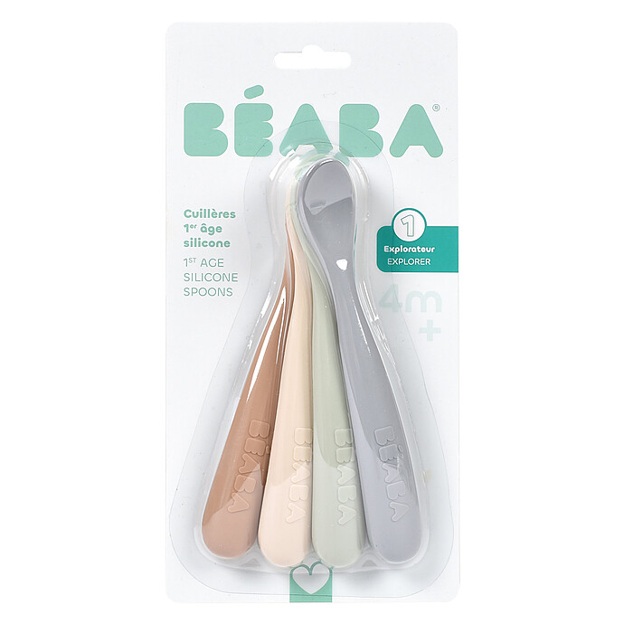Avis Lot de 4 Cuillères 1er Âge Silicone - Natural