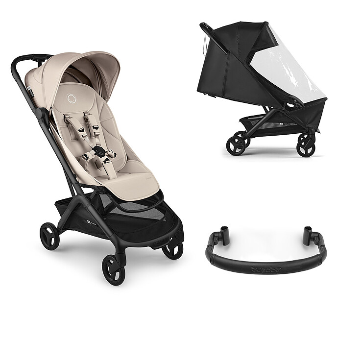 Poussette Compacte Butterfly 2 + Barre de Protection + Protection Pluie - Desert Taupe Bugaboo