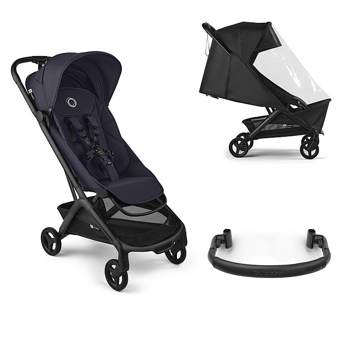 Poussette Compacte Butterfly 2 + Barre de Protection + Protection Pluie - Deep Indigo Bugaboo