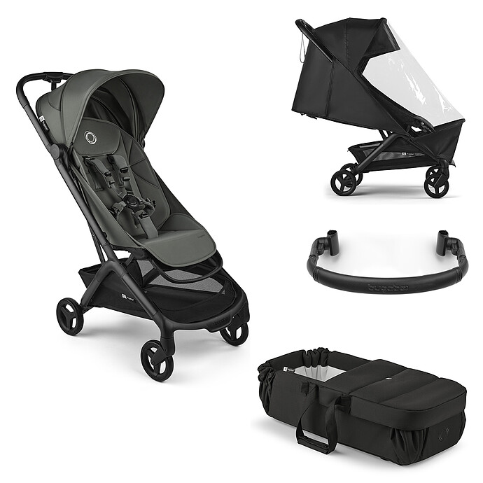 Poussette Compacte Butterfly 2 + Baby Nest + Barre de Protection + Protection Pluie - Forest Green Bugaboo