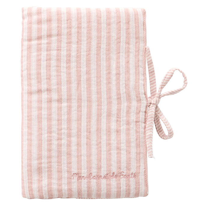 Protège-carnet de Santé - Rayé Vieux Rose BB&Co