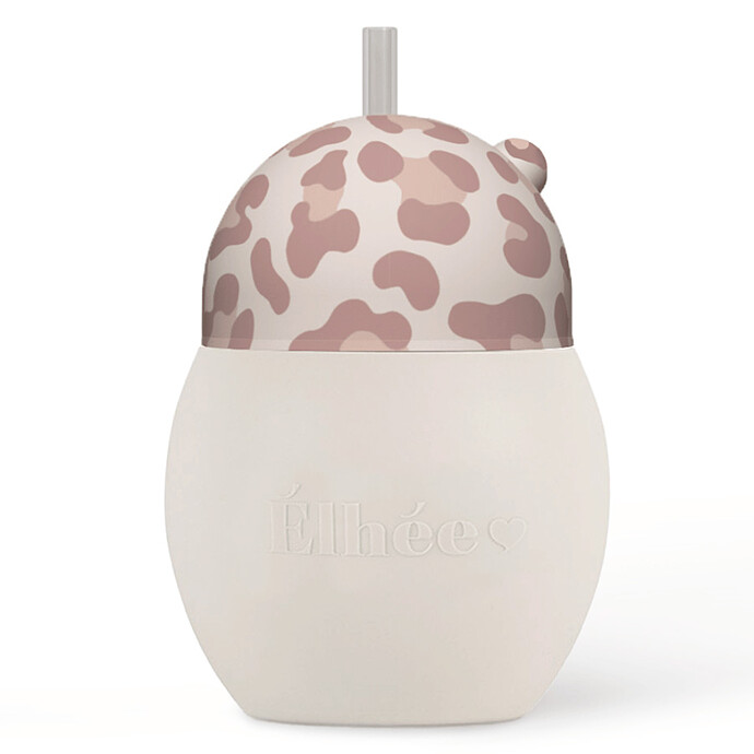 Tasse avec Paille Lestée Coconut Graouu Rose - 240 ml Elhée