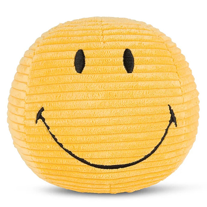Smiley Velours Côtelé Jaune - Petit Bon Ton Toys