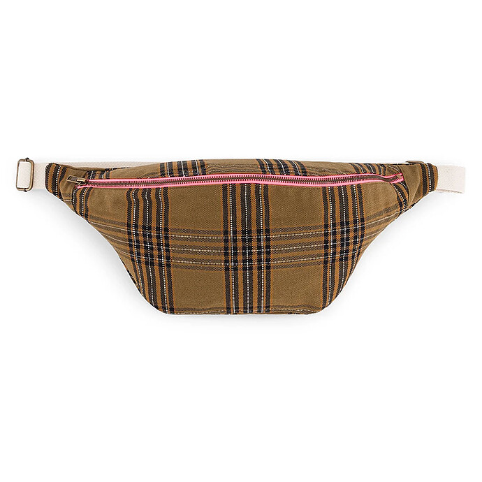 Sac Banane - Carreaux Tartan Rose in April