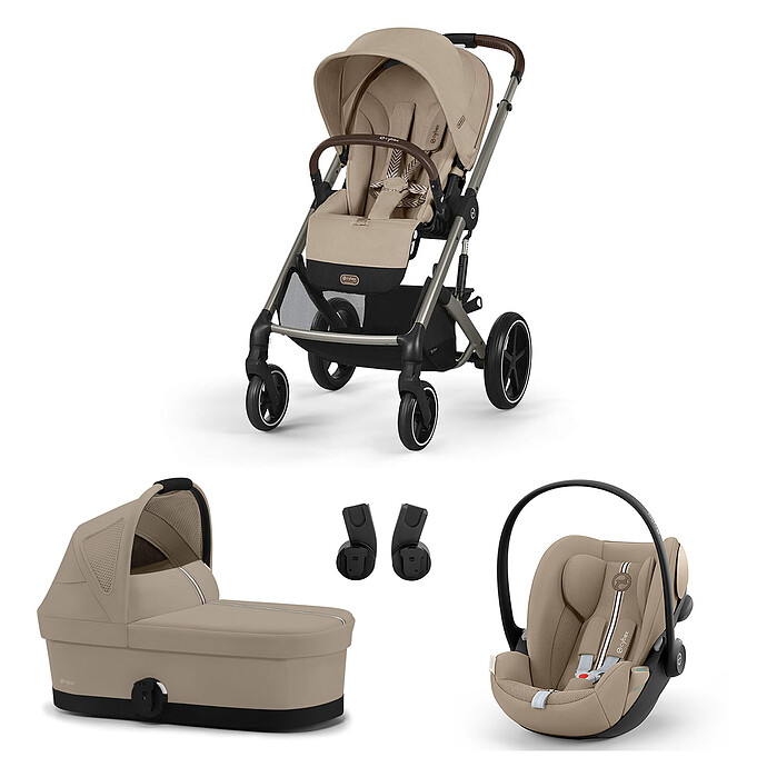 Poussette Trio Balios S Cadre Taupe - Siège Auto Cloud G Plus i-Size - Nacelle S Lux - Almond Beige Cybex
