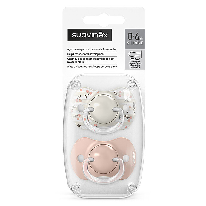 Avis Lot de 2 Sucettes Symétriques SX Pro Birdies Rose - 0/6 Mois