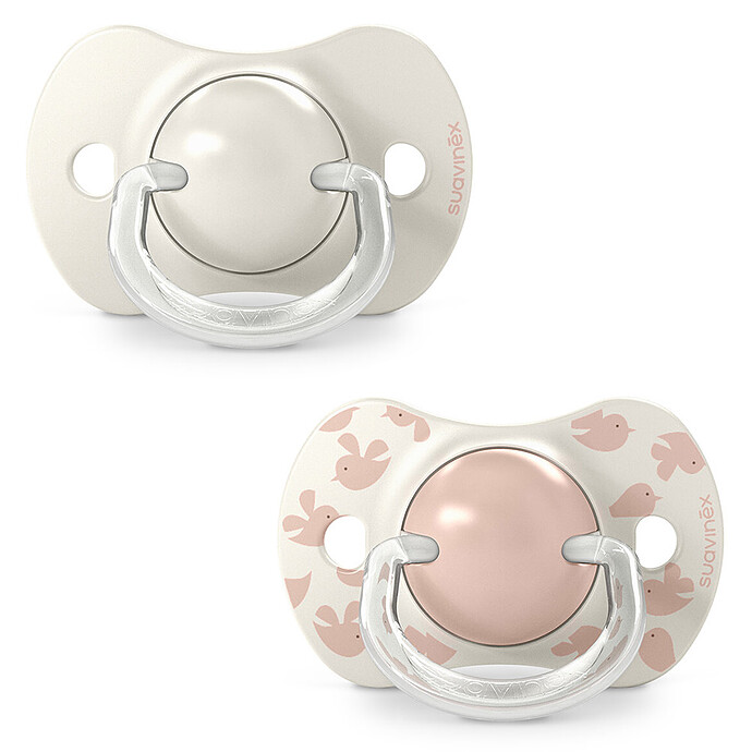 Lot de 2 Sucettes Symétriques SX Pro Birdies Rose - 6/18 Mois Suavinex