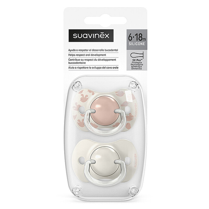 Avis Lot de 2 Sucettes Symétriques SX Pro Birdies Rose - 6/18 Mois