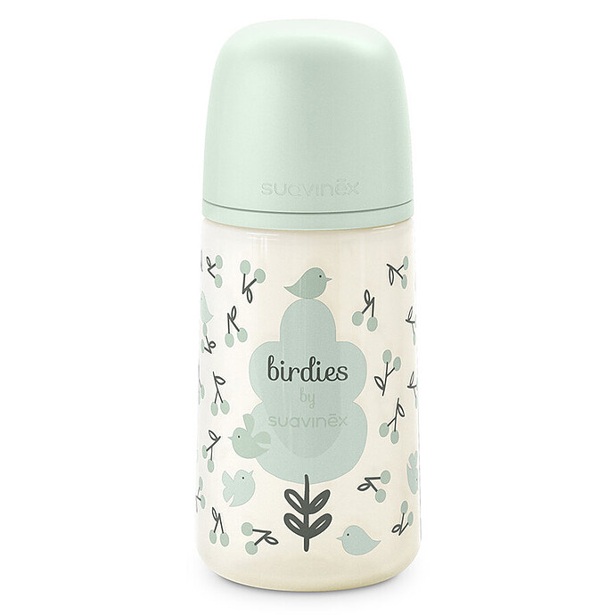 Biberon Tétine Symétrique SX Pro Birdies Vert - 270 ml Suavinex
