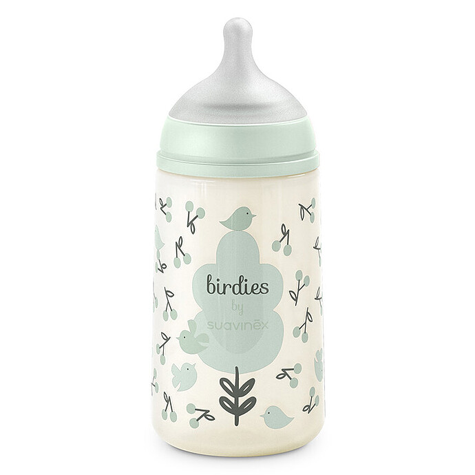 Biberon Tétine Symétrique SX Pro Birdies Vert - 270 ml Suavinex