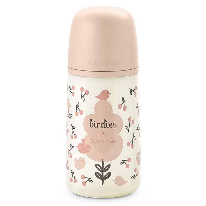 Biberon Tétine Symétrique SX Pro Birdies Rose - 270 ml Suavinex