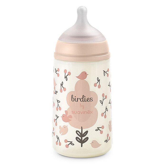 Biberon Tétine Symétrique SX Pro Birdies Rose - 270 ml Suavinex