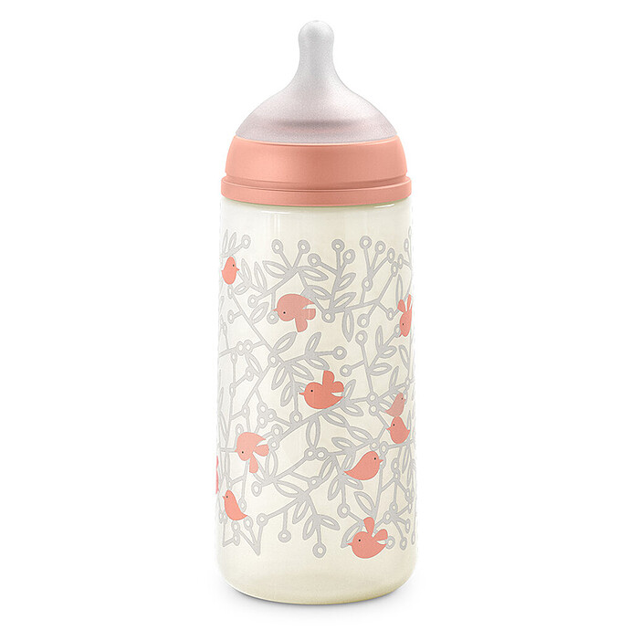 Biberon Tétine Symétrique SX Pro Birdies Rose - 360 ml Suavinex