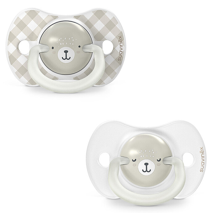 Lot de 2 Sucettes Symétriques SX Pro Night & Day Wild and Free Gris - 0/6 Mois Suavinex
