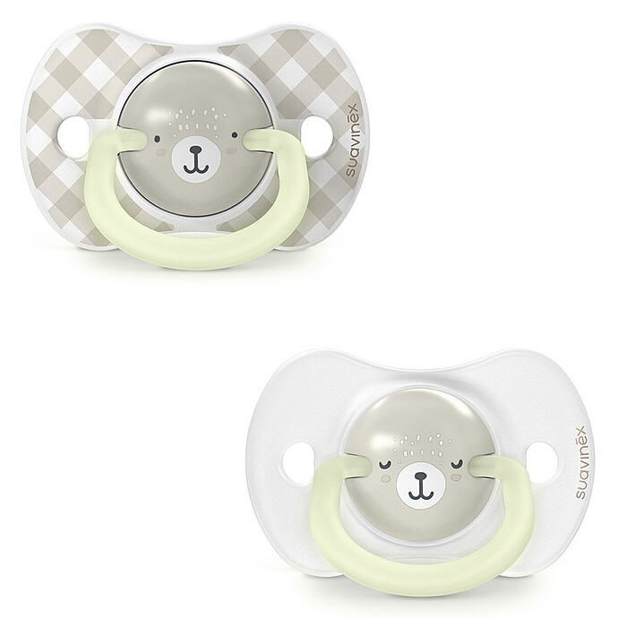 Lot de 2 Sucettes Symétriques SX Pro Night & Day Wild and Free Gris - 6/18 Mois Suavinex