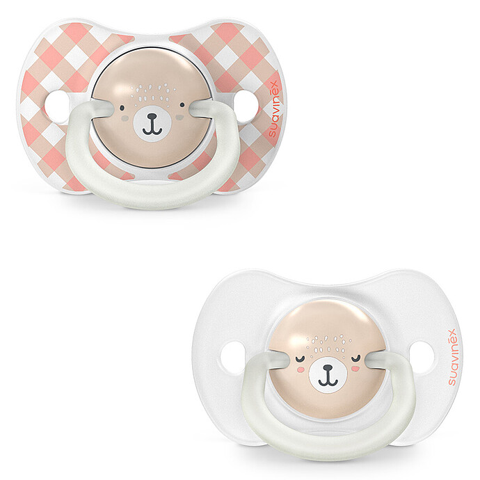 Lot de 2 Sucettes Symétriques SX Pro Night & Day Wild and Free Rose - 6/18 Mois Suavinex