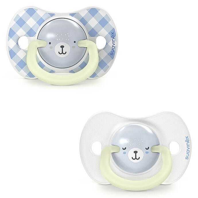 Lot de 2 Sucettes Symétriques SX Pro Night & Day Wild and Free Bleu - 6/18 Mois Suavinex