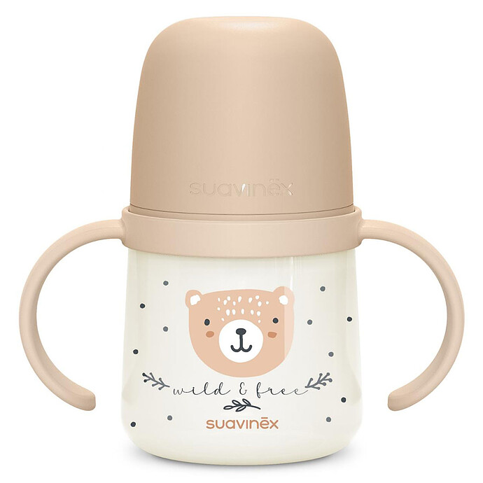 Biberon à Anses Wild & Free Night and Day Marron - 150 ml  Suavinex